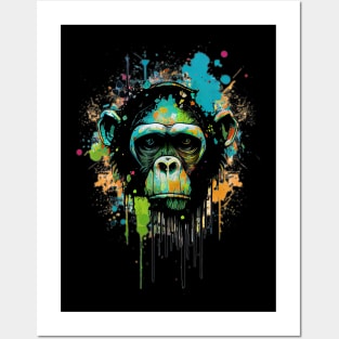 Ink Drip Chimp Posters and Art